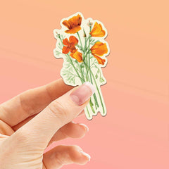 California Poppy Vinyl Sticker