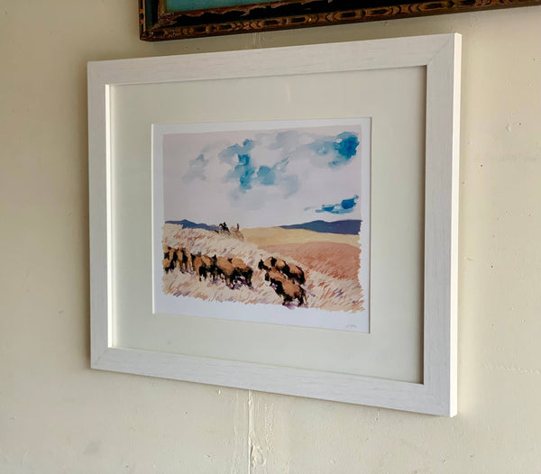 Bison Herd Landscape Eco Friendly Art Print