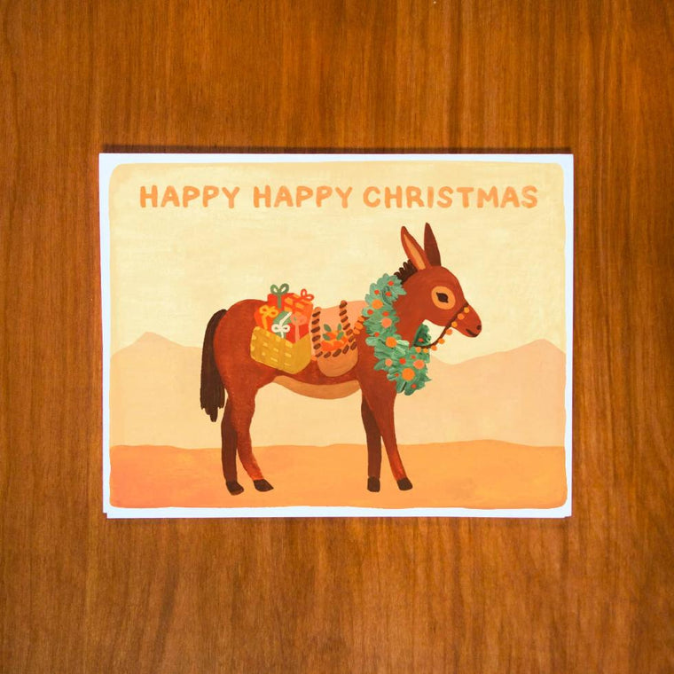 Donkey Christmas Greeting Card