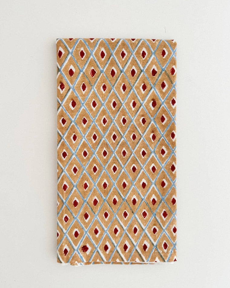Block Print Tea Towel - Chai Ikat