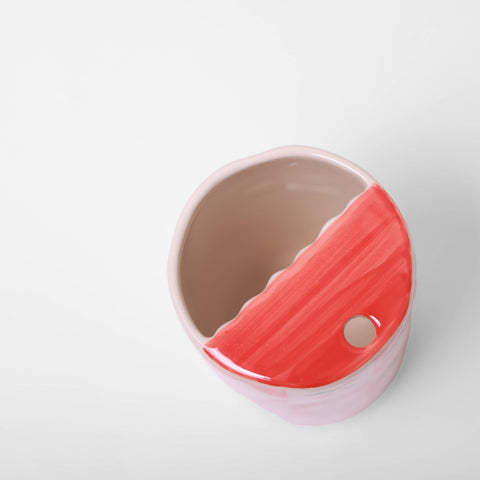 Ceramic Travel Tumbler- Cherry Geometric