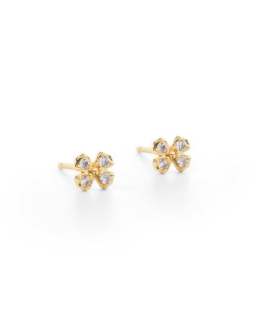 Mustard Flower Stud Earrings