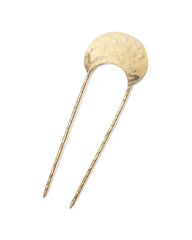 Gold hairpin with round top on a white background