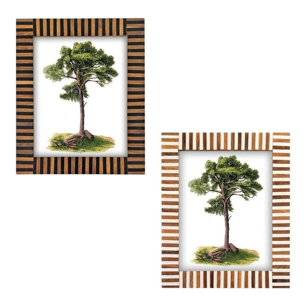 Black + Ivory Wood Inlay Frame- 8x10