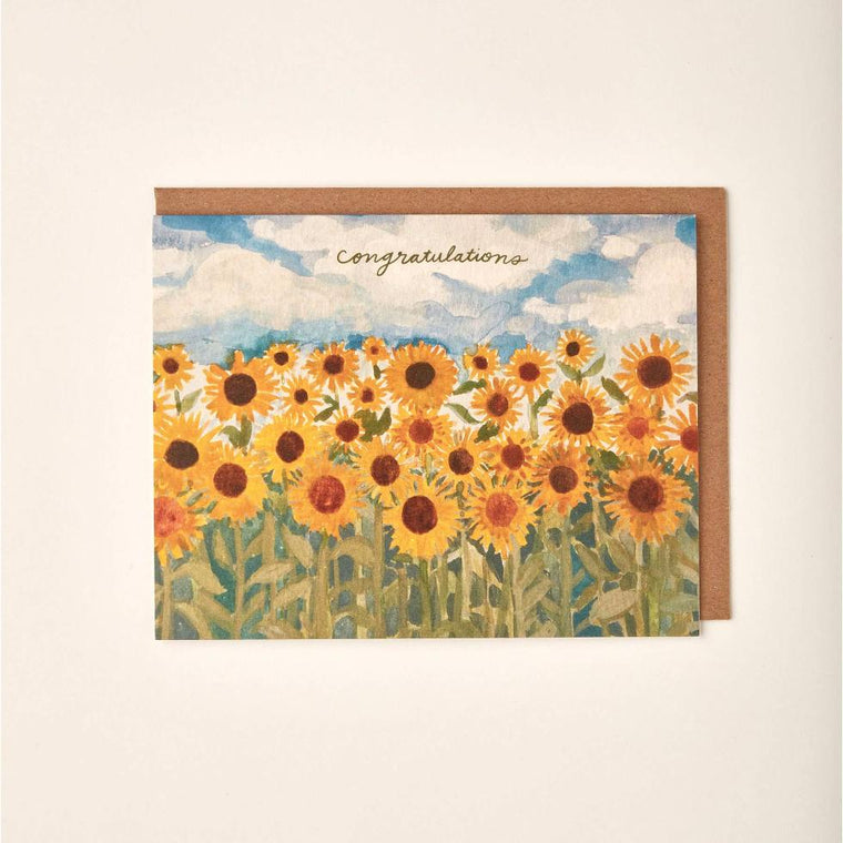 Congratulations Sunflower Field Card