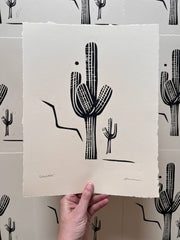 'Saguaro' Linocut Print