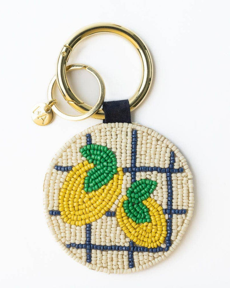 Lemons Beaded Bag Accessory/Key Ring