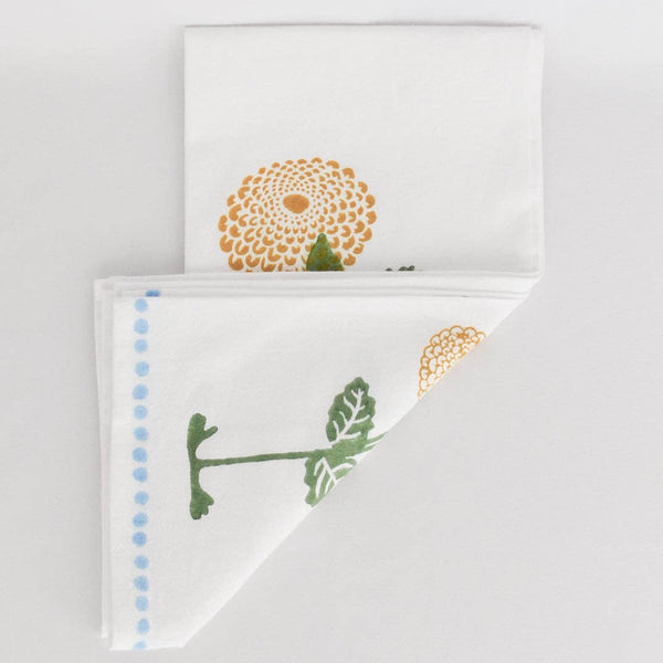 Block Print Tea Towel- Marigold