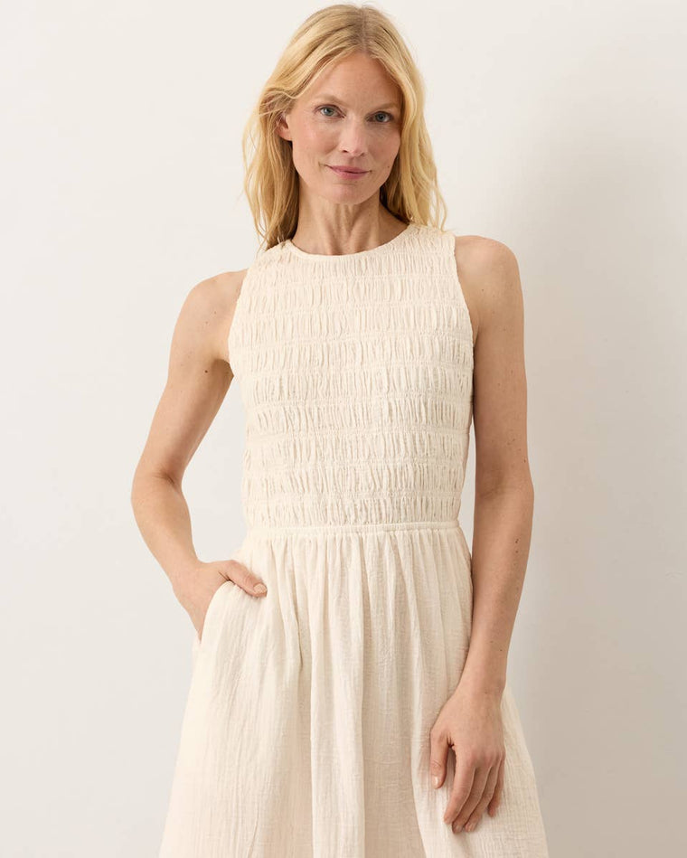 Coastal Organic Double Gauze Smocked Dress