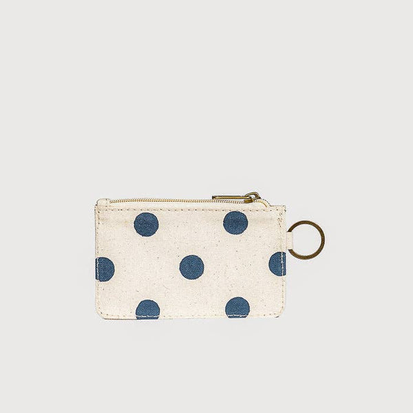 Block Print ID Pouch - Indigo Dot