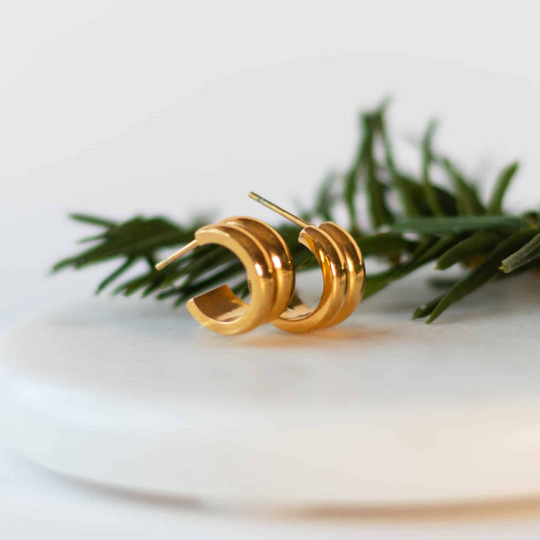 Gold Huggie Hoop Earrings