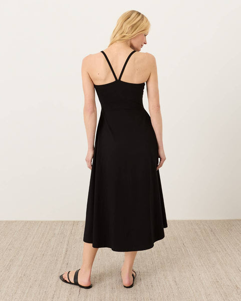 Organic Cotton Fit + Flare Dress- Black