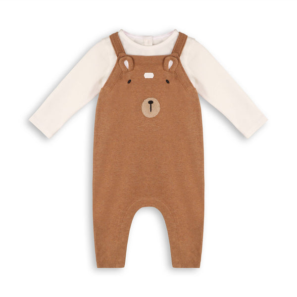 Organic Bear Sweater Overalls