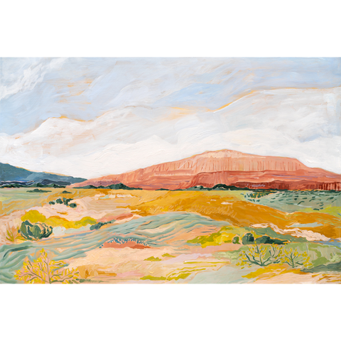 Red Rock With Desert Land Original Art Print