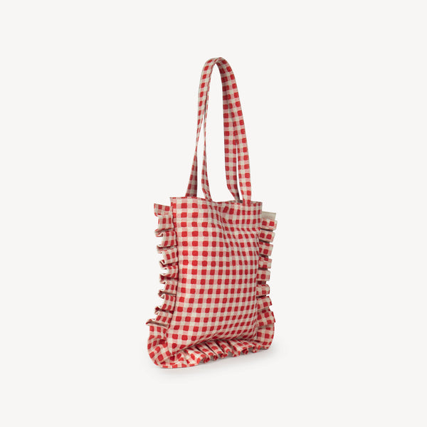 Tomato Gingham Momo Tote