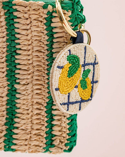 Lemons Beaded Bag Accessory/Key Ring