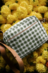 Camera Bag- Olive Gingham