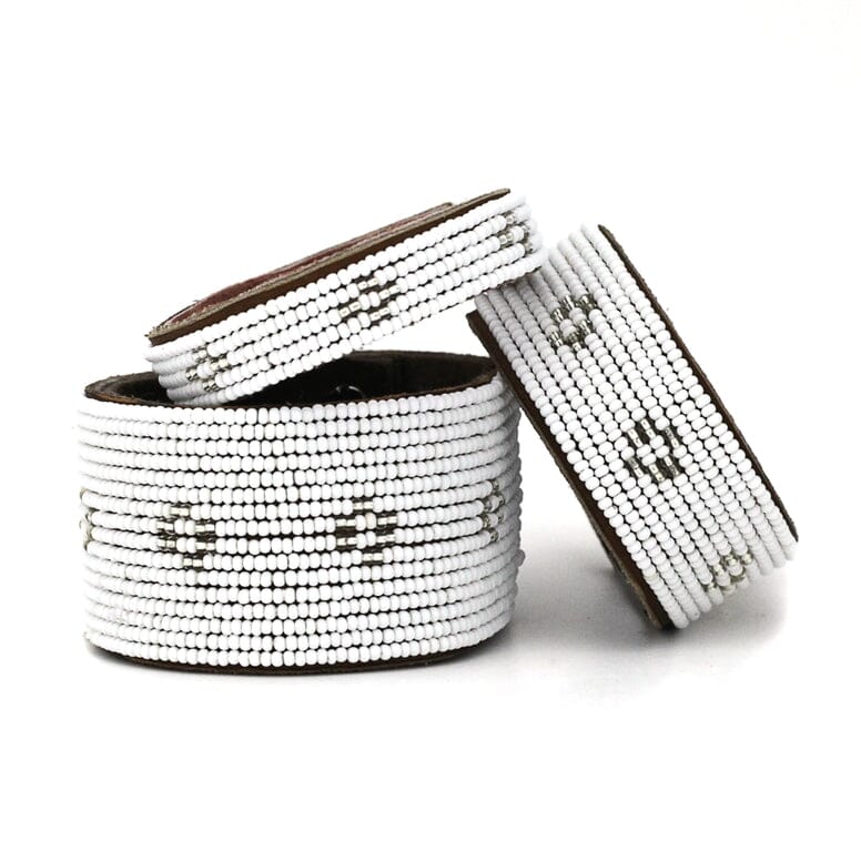 Beaded Leather Cuffs from Africa