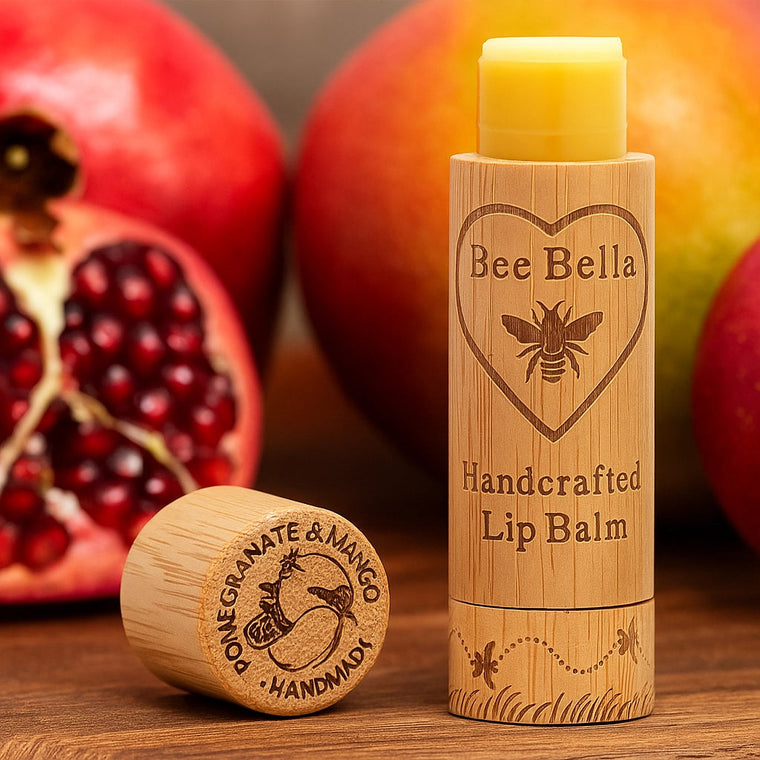 Handcrafted Organic Lip Balm- Pomegranate + Mango