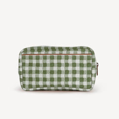 Block Print Belt Bag- Olive Gingham