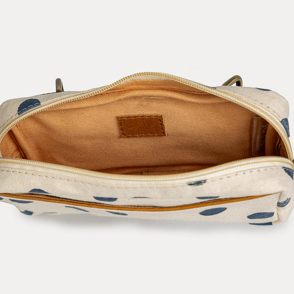 Block Print Belt Bag- Indigo Dot