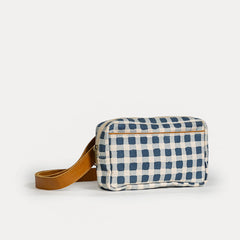 Block Print Belt Bag - Indigo Gingham