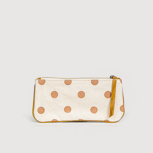 Block Print Pencil Pouch - Clay Dot