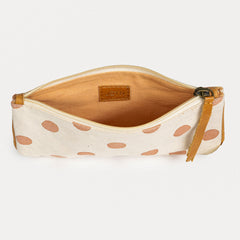 Block Print Pencil Pouch - Clay Dot