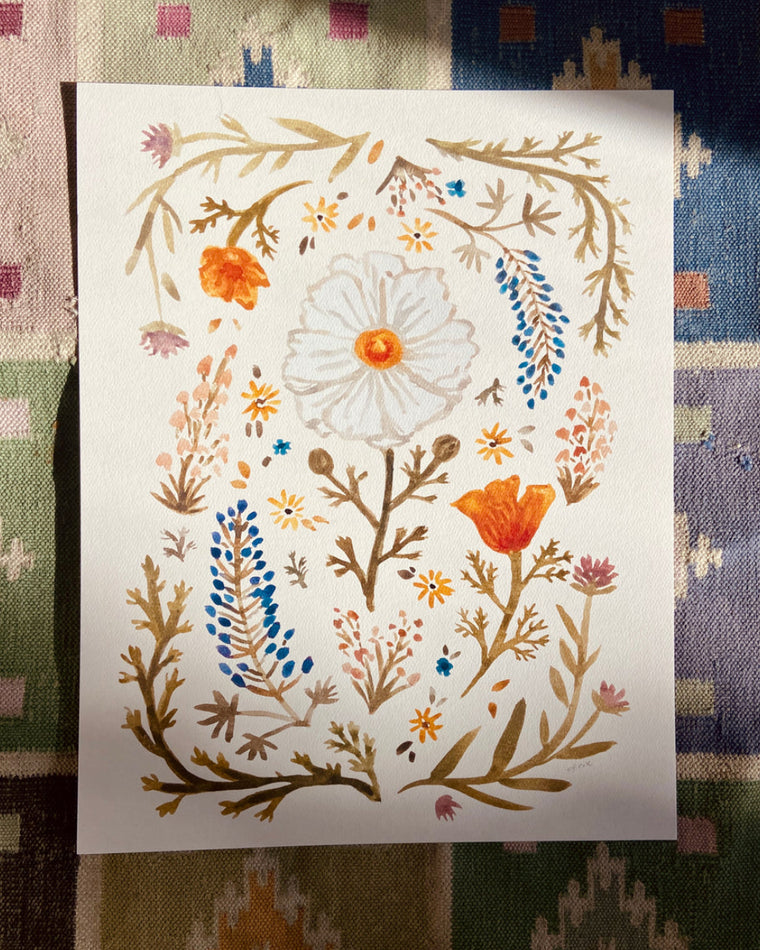 California Native Plant Collage Art Print