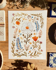 California Native Plant Collage Art Print
