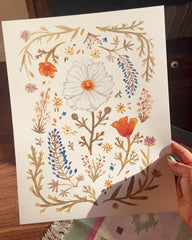 California Native Plant Collage Art Print
