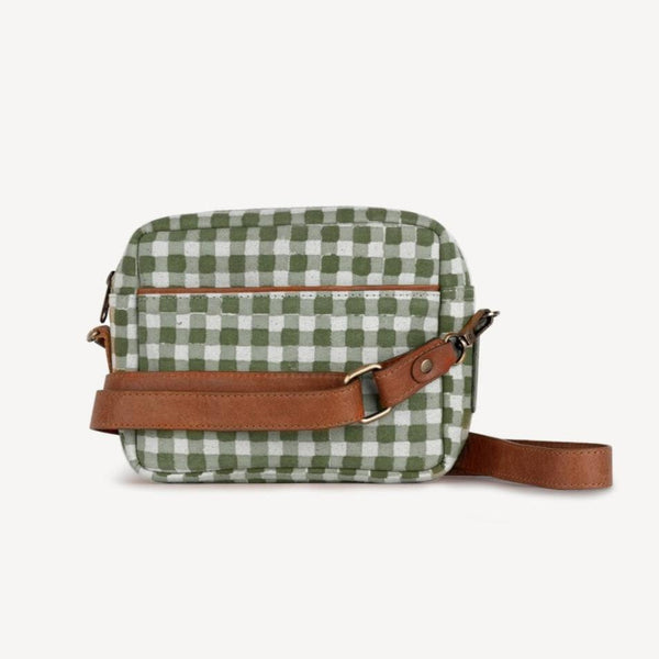 Camera Bag- Olive Gingham