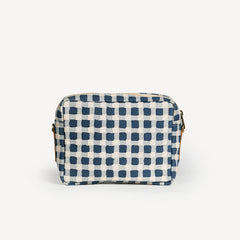 Block Print Camera Bag- Indigo Gingham