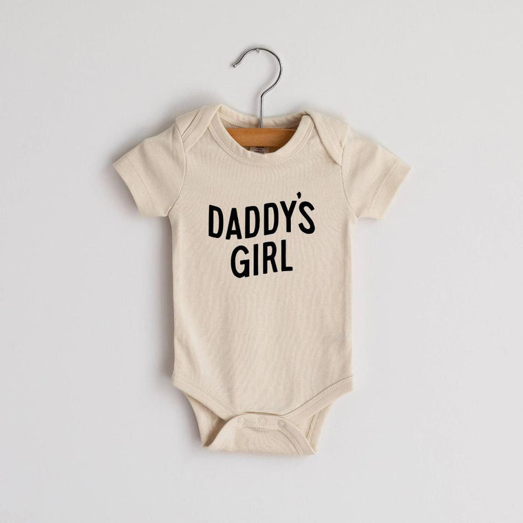 Cream Daddy's Girl Organic Baby Bodysuit