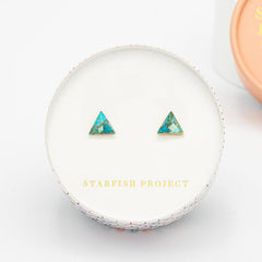 Ellie Triangle Turquoise Studs