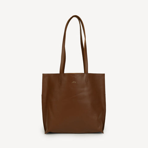 Everyday Leather Tote- Chocolate Brown