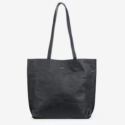 Pebbled Leather Everyday Tote - Black