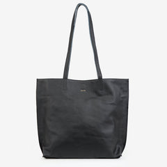 Pebbled Leather Everyday Tote - Black