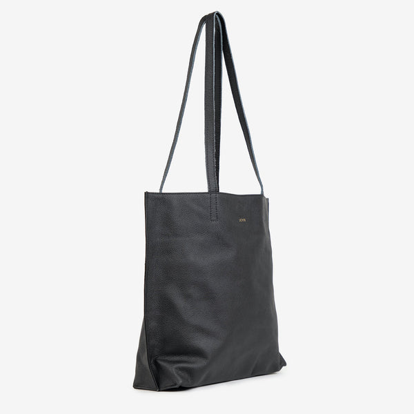 Pebbled Leather Everyday Tote - Black