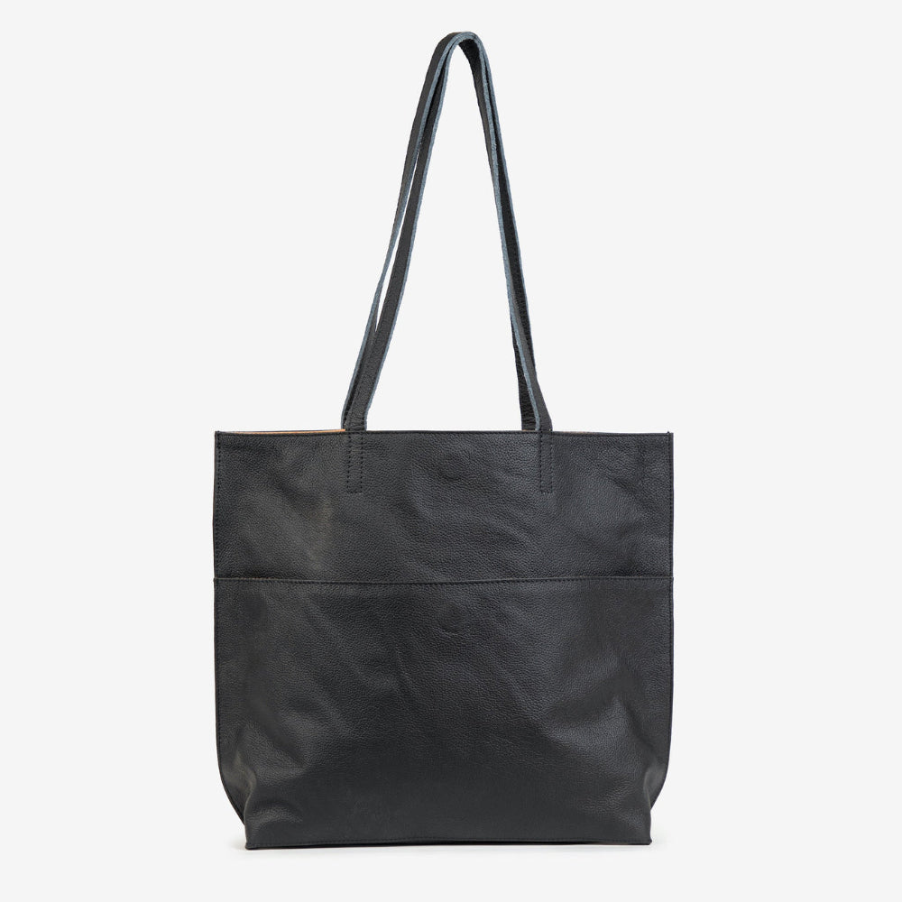 Pebbled Leather Everyday Tote - Black