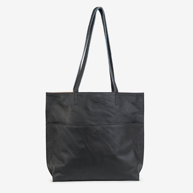 Pebbled Leather Everyday Tote - Black