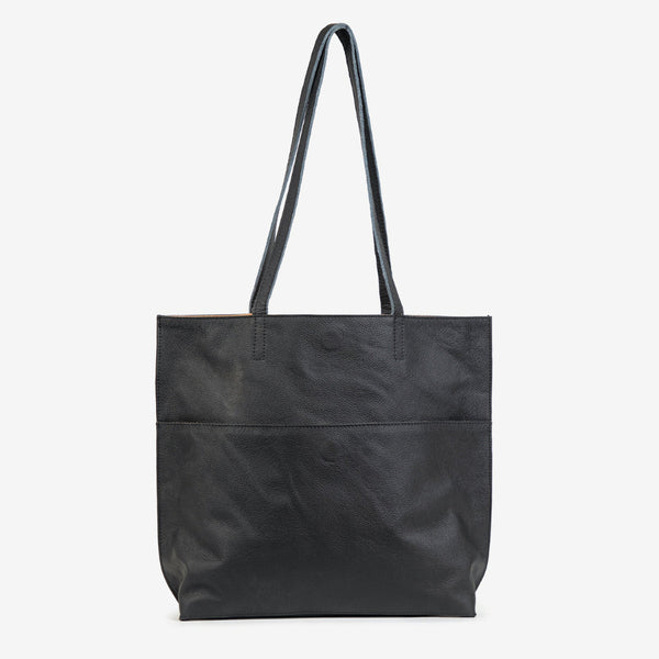Pebbled Leather Everyday Tote - Black