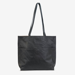 Pebbled Leather Everyday Tote - Black