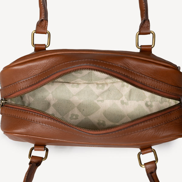 Leather Bowler Bag- Vintage Brown- COMING SOON!