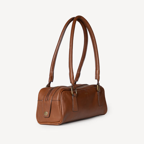 Leather Bowler Bag- Vintage Brown- COMING SOON!