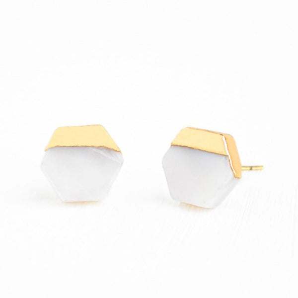 mother of pearl and gold earrings