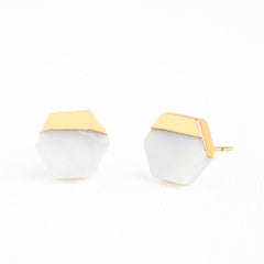 mother of pearl and gold earrings