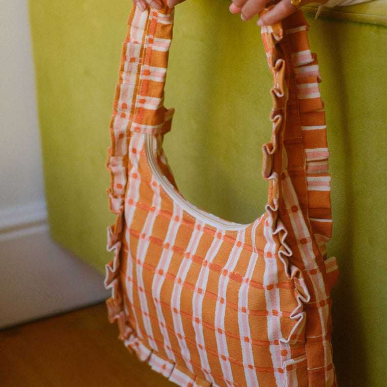 Ember Plaid Ruffle Shoulder Bag- LAST CHANCE!