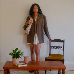 Momo Shoulder Bag- Powder Plaid