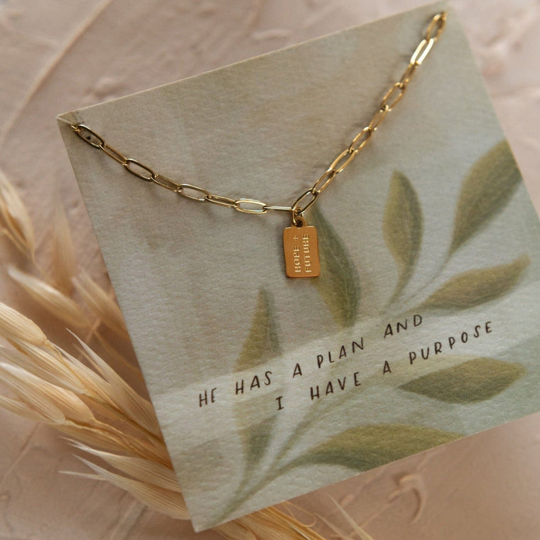 Hope + Future Mini Tag Necklace